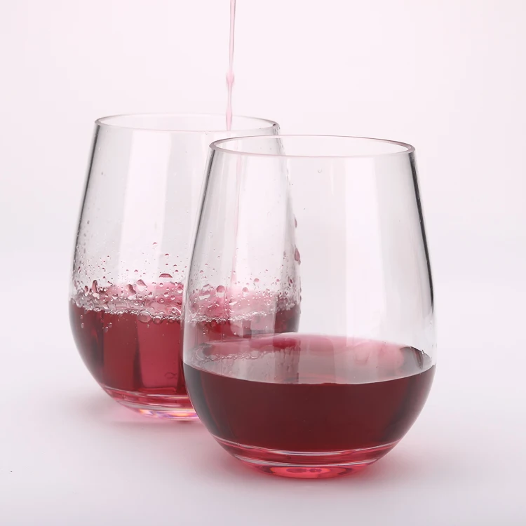 Прочный пластиковый стакан для вина Tritan stemless