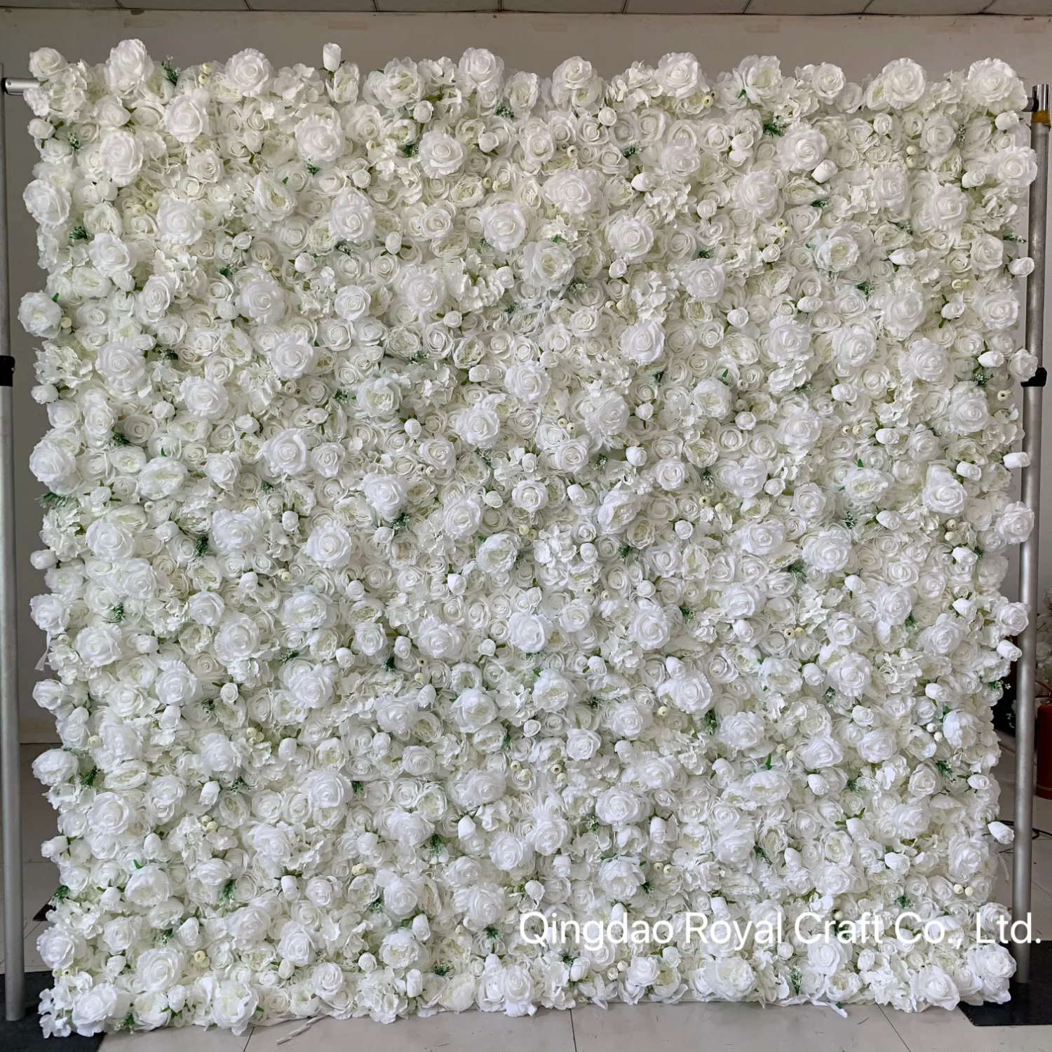 High Quality Hot Sale Birthday Decoration Fabric Back Roll Up Artificial Lilac Flowers Wall Backdrop  For Wedding