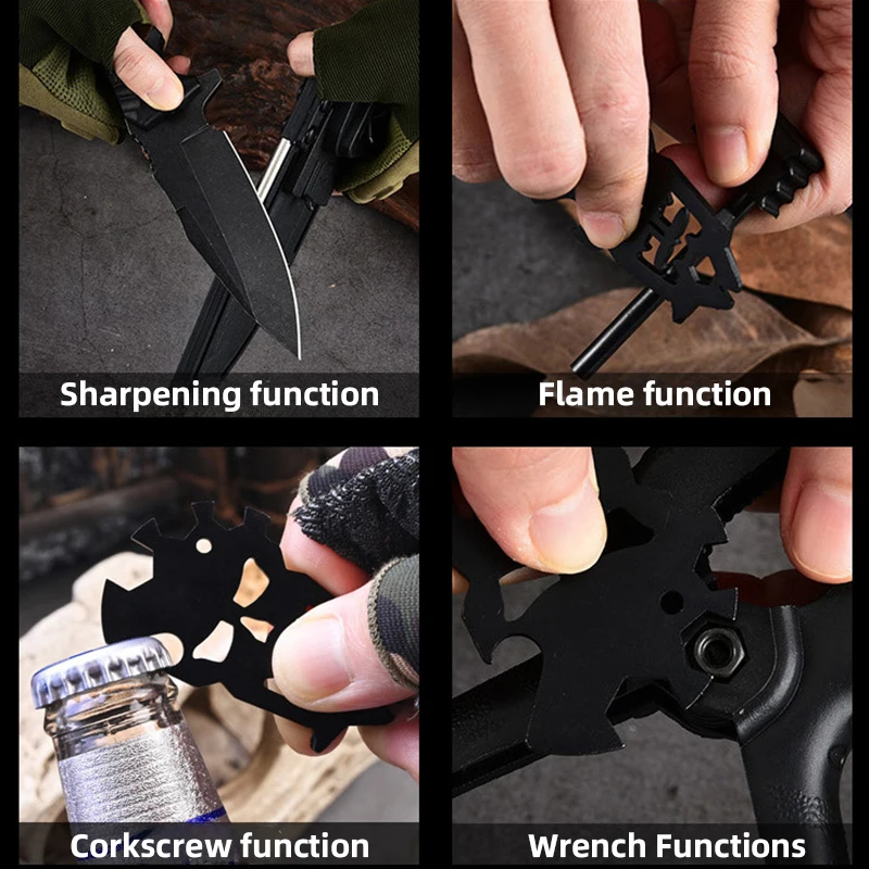 Custom Factory Multifunctional Nylon Fiberglass Grip Fixed Blade Hunting Survival Knife With Flint And Tactical Use
