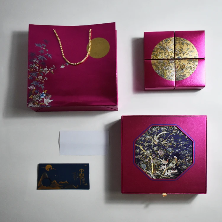 Custom luxury textured art paper packaging envelope with Pearl paper card for festival greeting