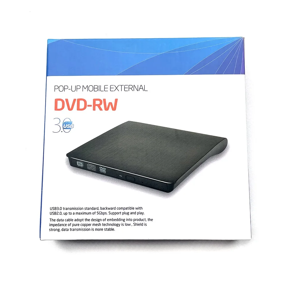 OEM 12 7 мм Внешний DVD RW оптический привод горелка Высокоскоростная передача данных USB 3 0 DVD-RW совместим с ПК Настольный