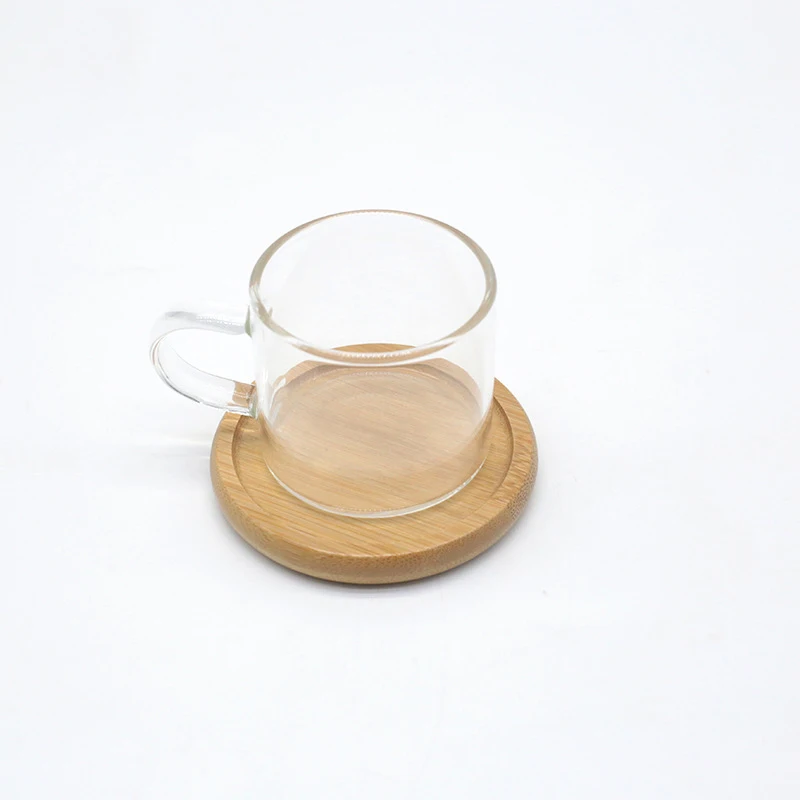High quality bamboo wooden Holder Felt coasters for drink cup laser cut walnut beech coaster mat