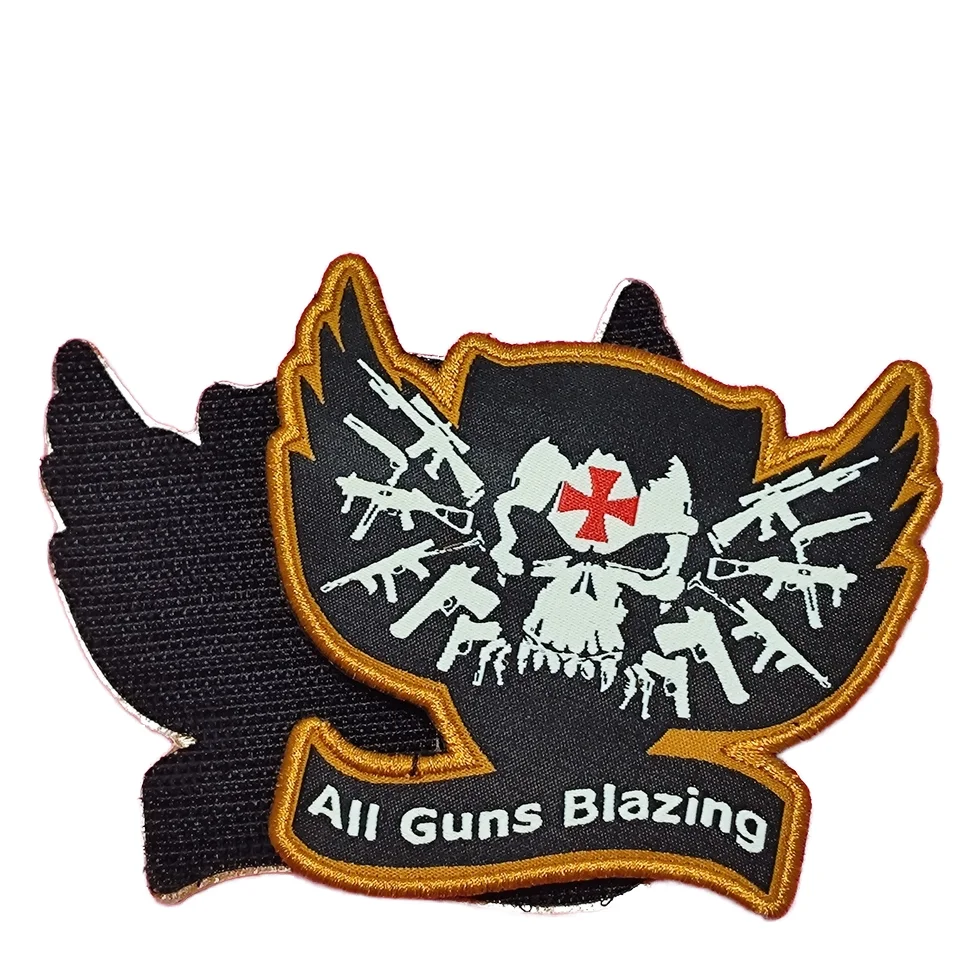 Custom Embroidered Patches PVC Rubber Logo Bulk 3D Patches Chenille China Manufacturer Merrow Border Crew Embroidery Patch Badge