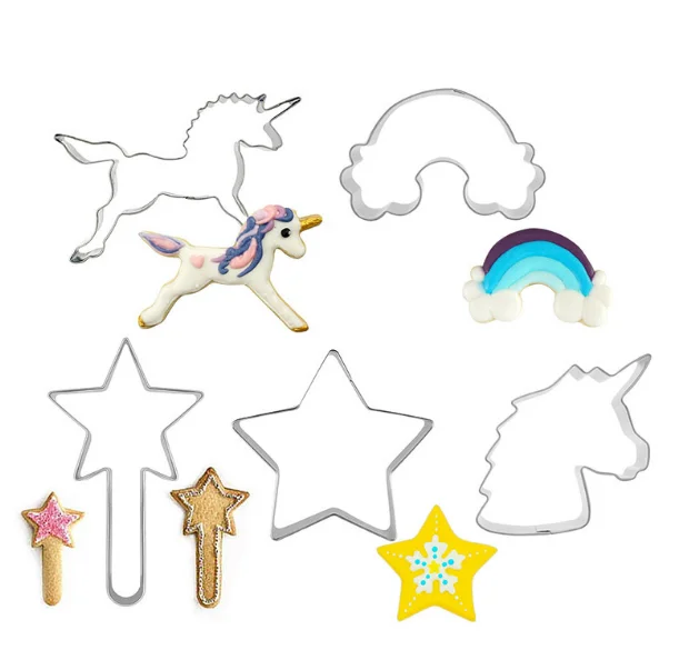 Baking Metal stainless Steel bulk Unicorn Little Pony  Biscuit Cookie Cutter Set