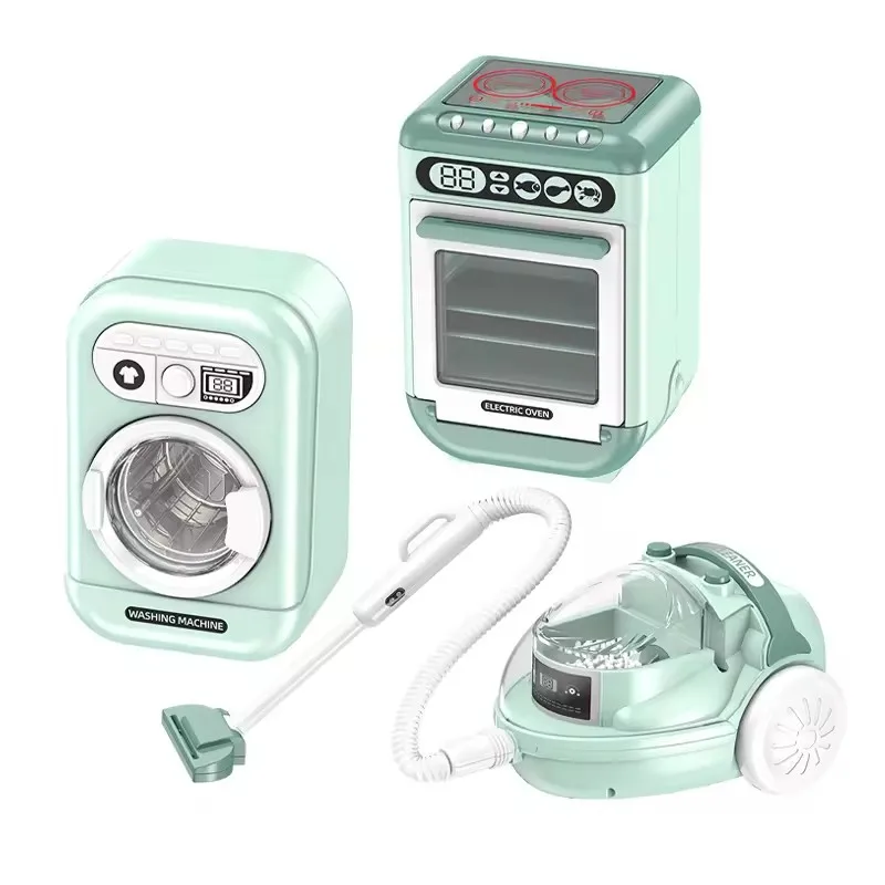 Mini washing machine oven pretend play vacuum cleaner children electric home appliances toys