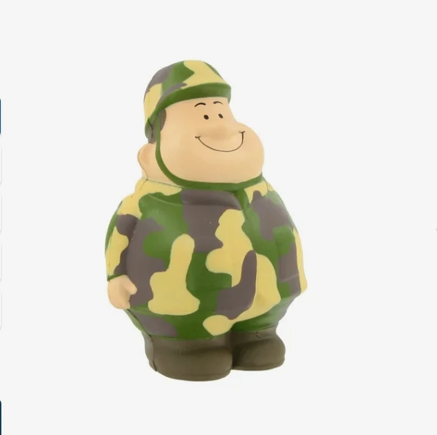 High quality customized logo promotional Imprinted Marketing Army Bert Stress Relievers