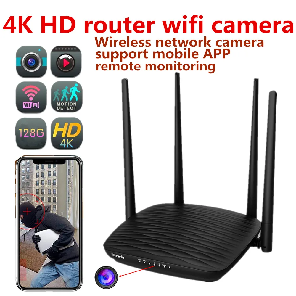 Wireless Security cam 4K WiFi CCTV Camera router hiddden camera for house Surveillance Router Camera With Audio
