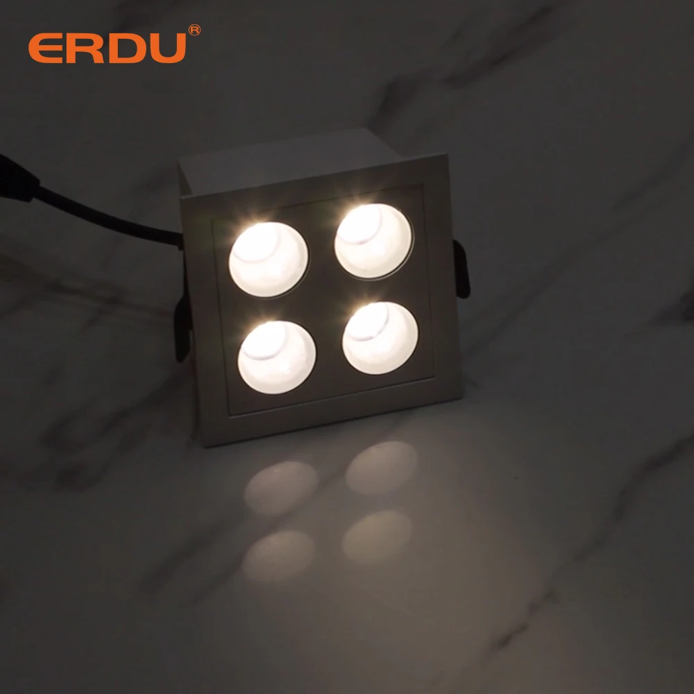 ERDU Led Grill Light Led Recessed Linear Led Spotlight with Anti Glare Lens Commercial Linear Spotlight Downlight