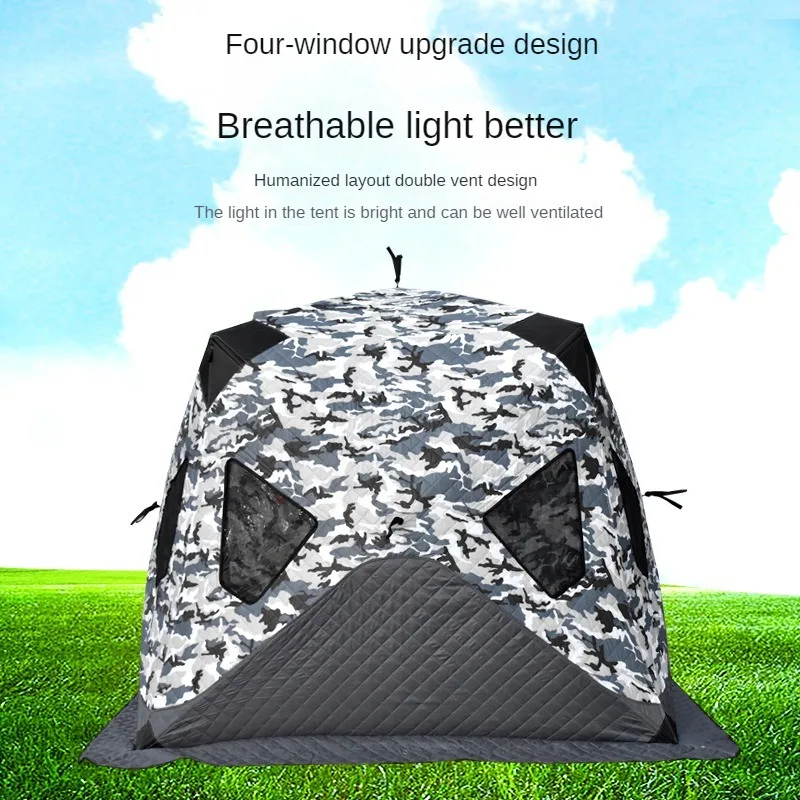 Quick Automatic Opening Outdoor Camping Tent 3-4 Person Warm Sauna Shelter for Winter Fishing Ice Cube Tents