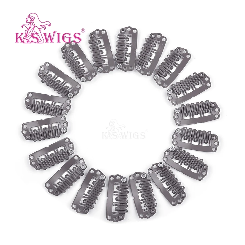 
K.S WIGS 50Pcs U Shape Metal Snap Clips for Clip in Hair Extensions DIY & Repair 2.8cm 