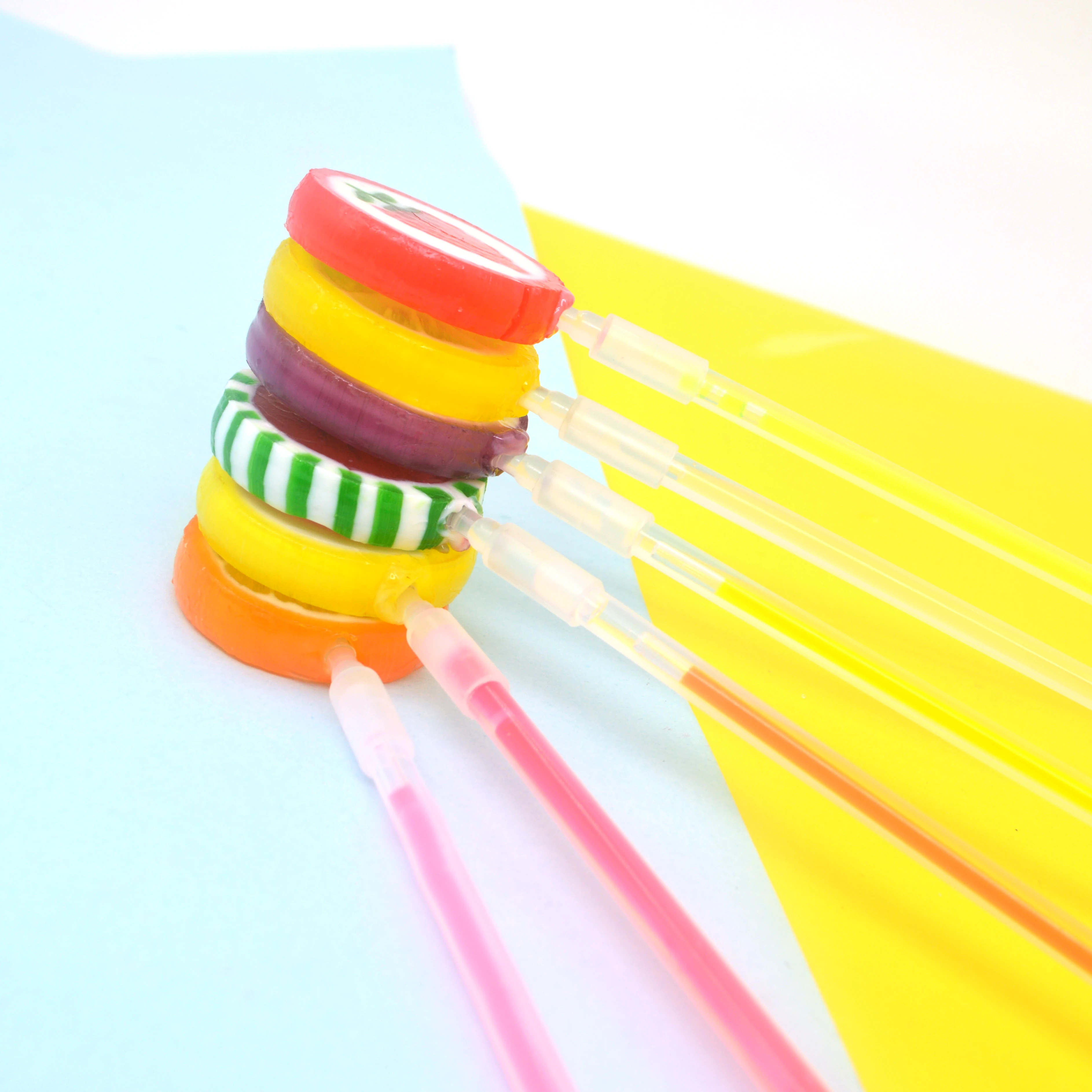 Factory High Quality Products 20g Fluorescent Stick Mix Fruit Flavor Handmade Hard Candies Lollipop