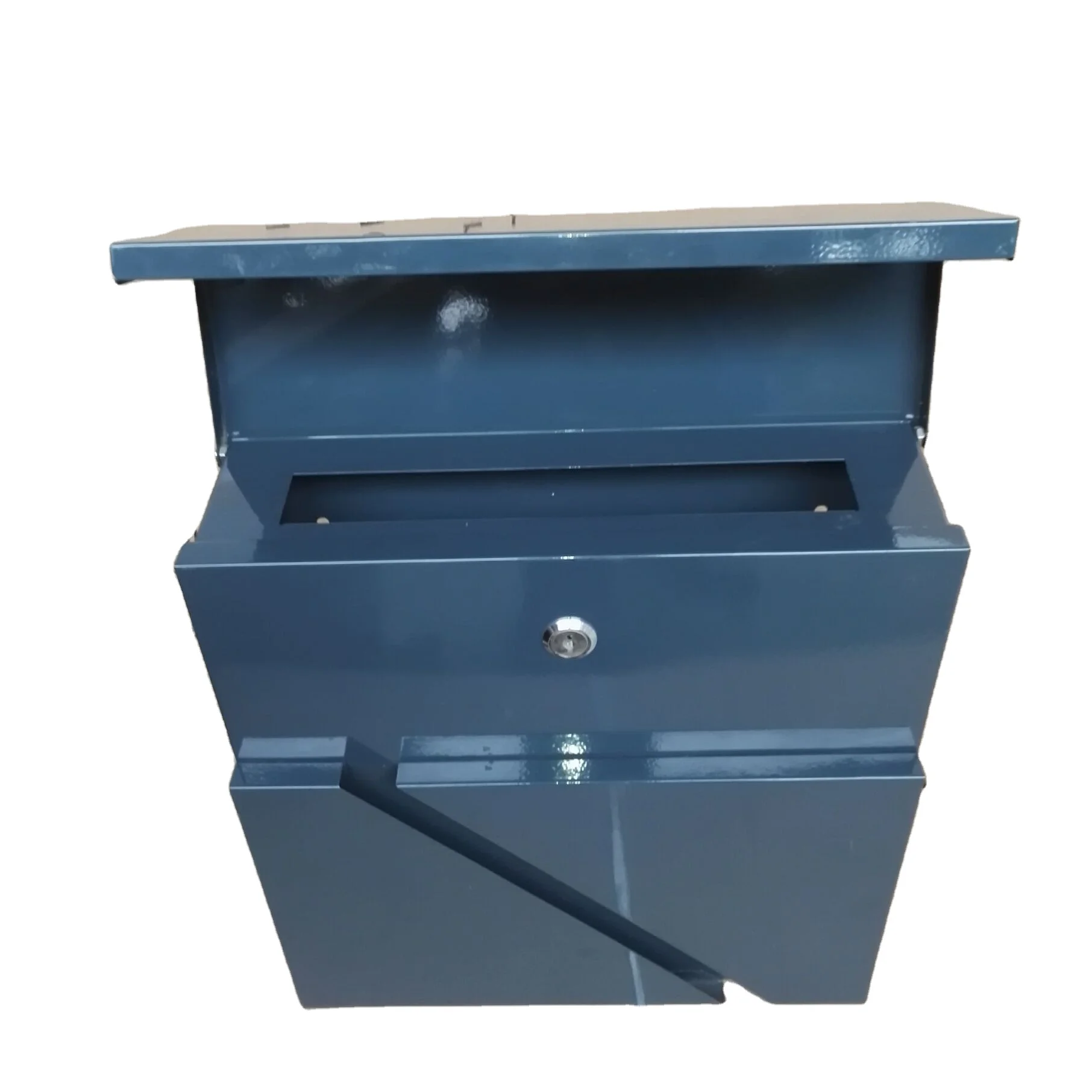 Accommodation wall-mounted iron mailbox iron blue mailbox metal plate mailbox