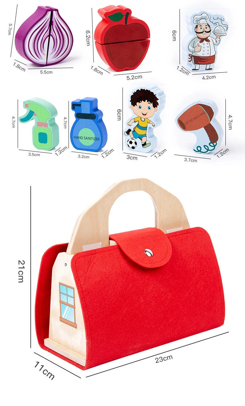 Wholesale Custom 2-in-1 Wooden Cutting Toy Early Education Pretend Play & Vegetables Baby Learning& Preschool Toy for Fruit