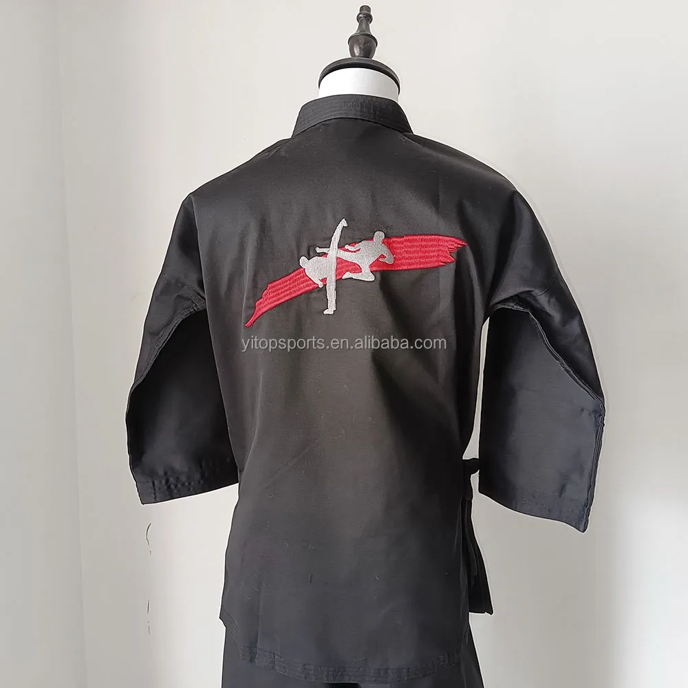 WKF approved high quality black  karate gi for training comfortable karate uniform