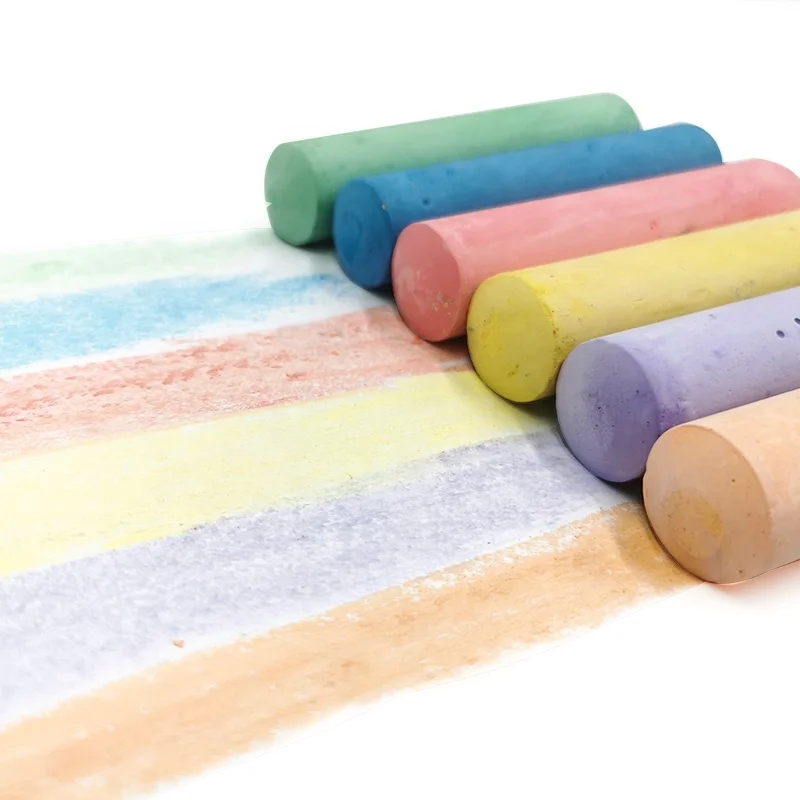 round PP bucket 12 pieces outdoor calcium sulphate sidewalk chalk stick