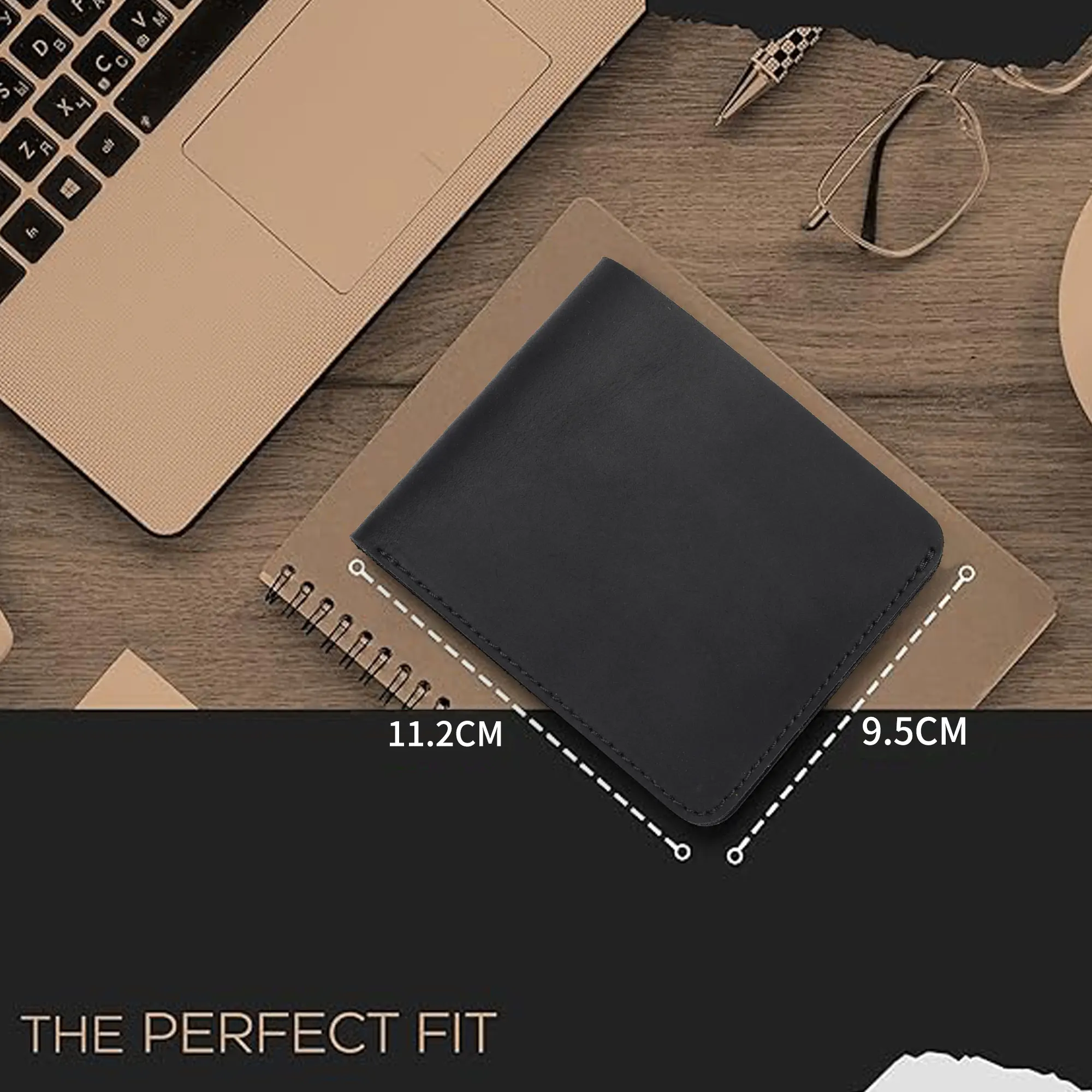 Full Grain Crazy Horse Leather Slim Bifold Wallet For Man Vintage RFID Blocking Handmade Genuine Leather Card Holder Wallet