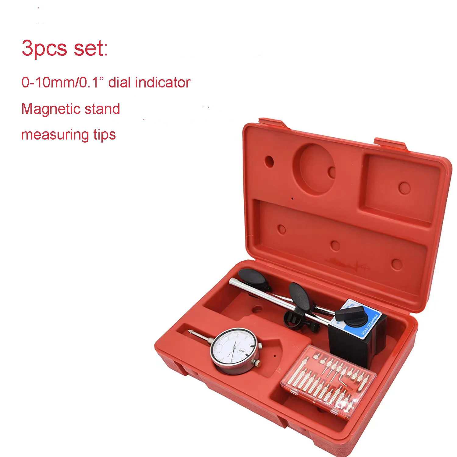 2022 New Hot Dial Indicator Magnetic Stand Tools Set  0-10 mm 0-1 inch Indicator Adjustable Magnetic Base