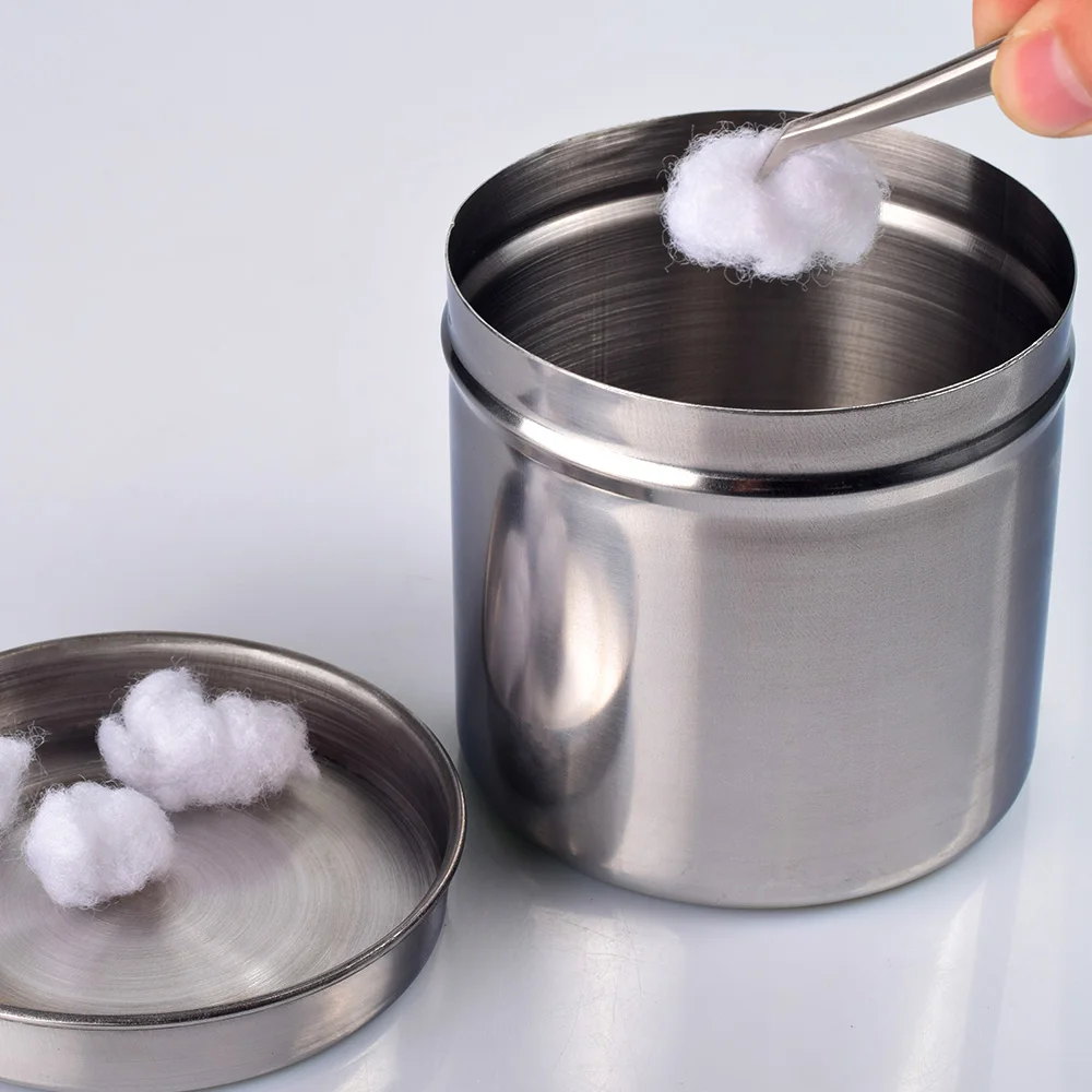 Stainless Steel Jar with Lid Steriliser Container for Sponge Cotton Dressing Liquid Can Small storage tank