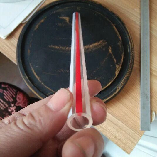 Red and white line glass tube heat-resistant borosilicate glass tube explosion-proof tube has a variety of specifications
