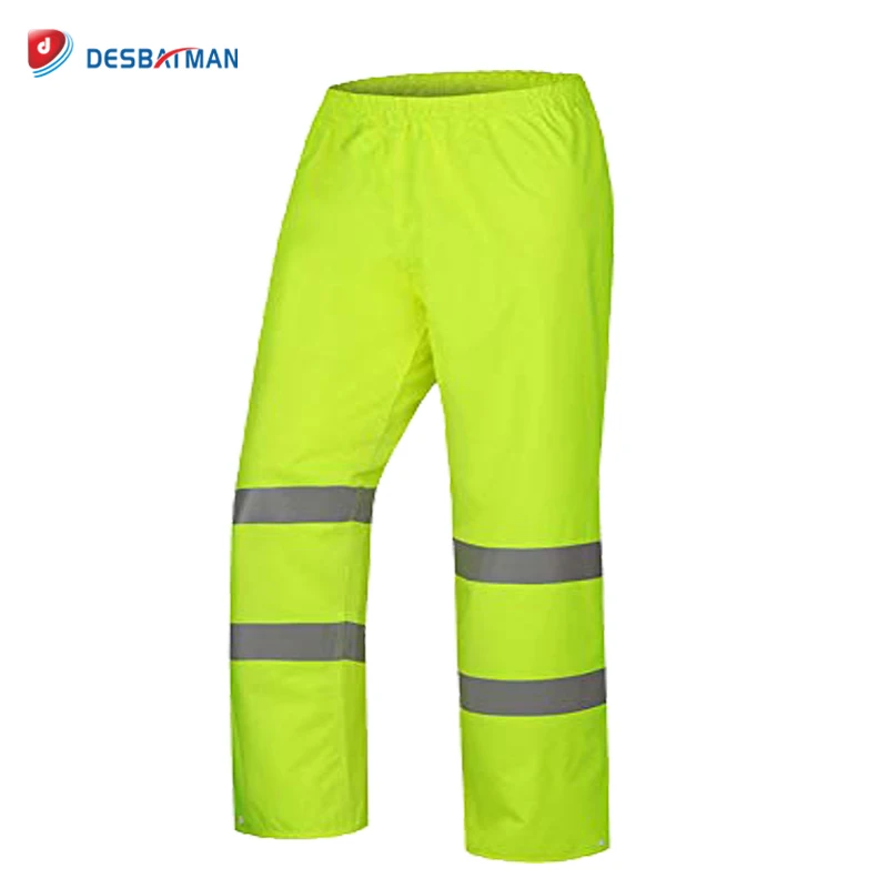 High Visibility Reflective Security Rain Jacket Hi Vis Safety Motorcycle Raincoat Hooded Waterproof Rainsuit