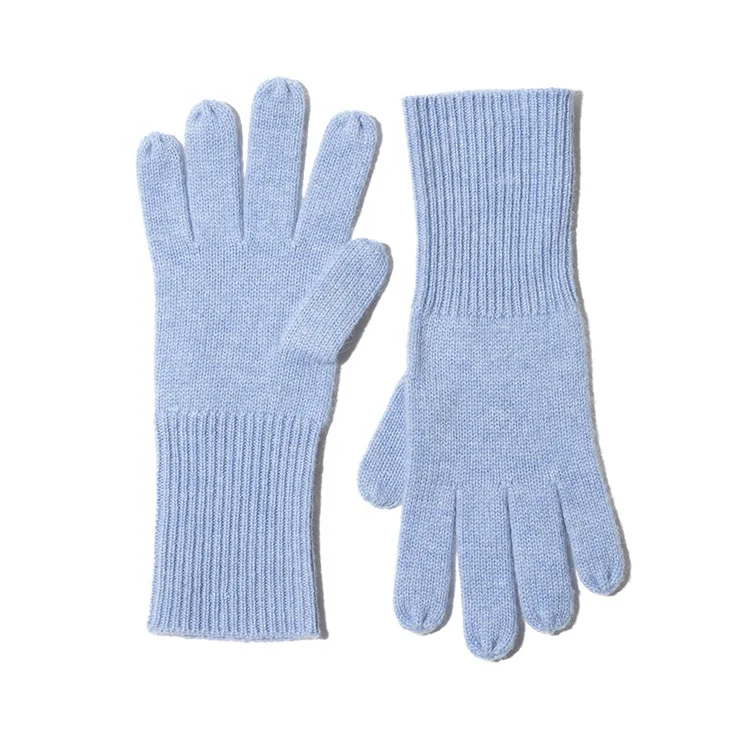 Winter Fashion Womens Warm 100% Cashmere Knitted Five Finger Daily Life Gloves