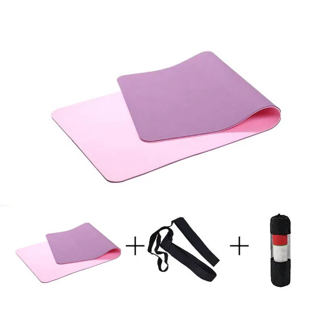 2021 Hot sell Non Slip Double Layer Eco Friendly TPE Yoga Mat, Yoga Pilates 6MM Textured Non Slip Surface Yoga Mats