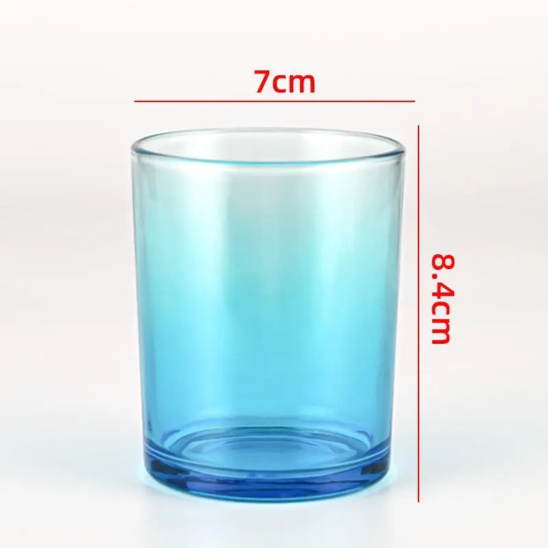 New Design Ribbed Beige Ceramic Glass Candle Jars Holographic Glass For Candle Making Candle Container