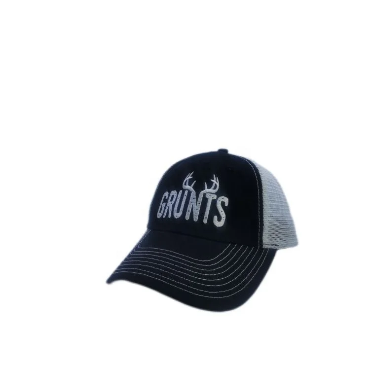 Customized High Quality 3D Embroidered Canvas Paint Splatter Dot Plan Structured Two Stripe Plaid Top Multicolored Trucker Hat