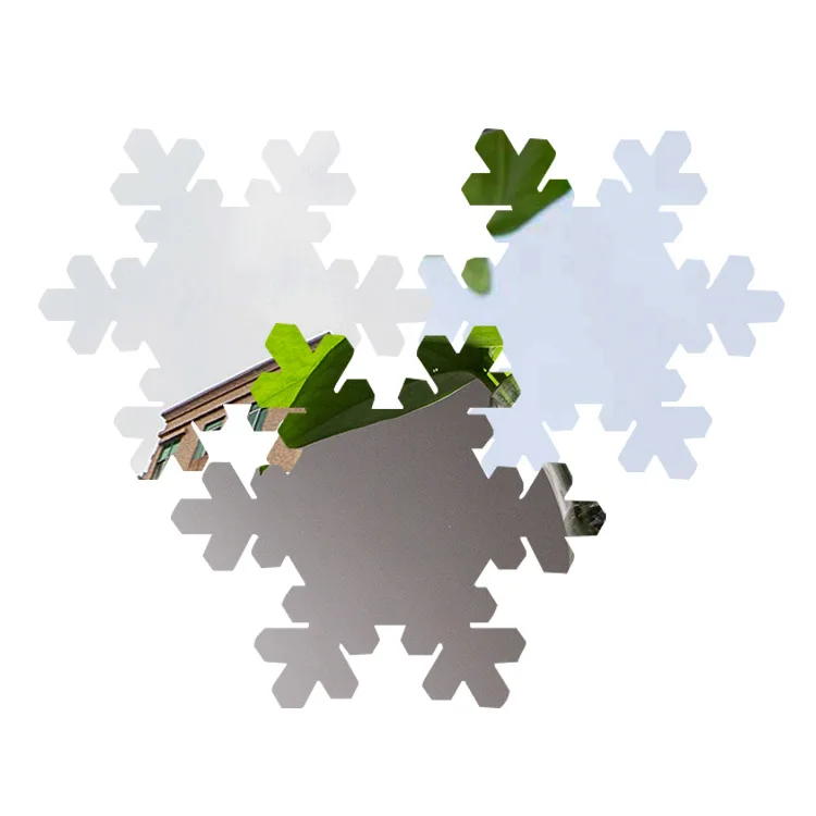 Custom Laser Cutting Shaped Clear Acrylic Mirror Decorations Christmas Tree Hanging Ornaments