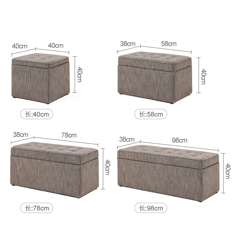 Fabric Kids Organizer Bench Box Footrest Folding Storage Stools Ottomans