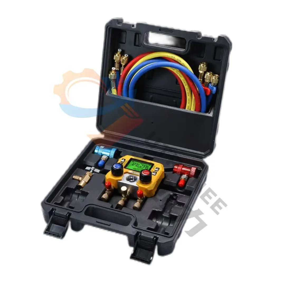 mini portable MG-10 digital refrigerant pressure Gauge HVAC Digital Manifold Gauge for 88 Refrigerant Gas adapter charging hose