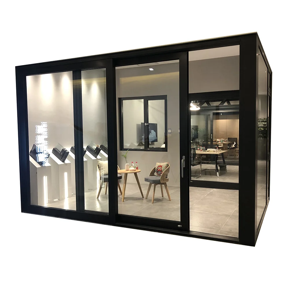 Glass partition wall big lift sliding door heavy duty high performance good insulation