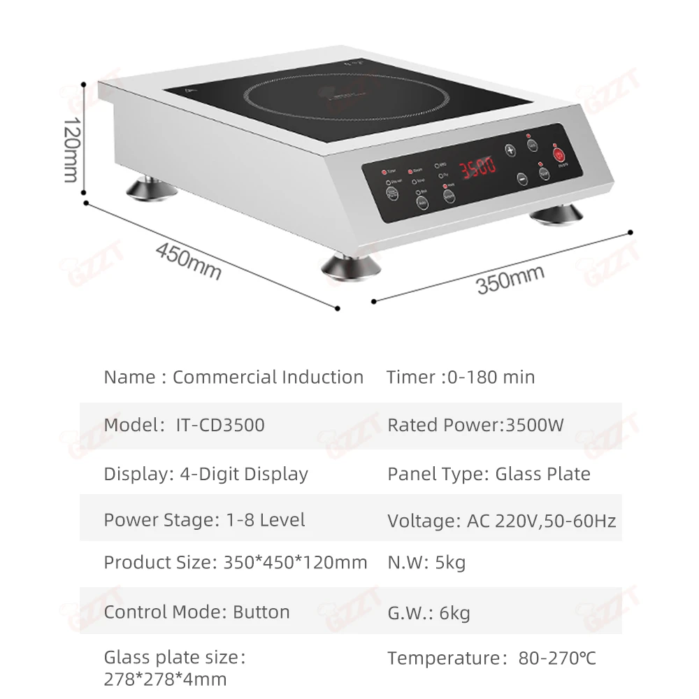 Electric Stove 3500w Electromagnetic Heating Induction Cooker With Button Control Panel Induction Stove 8 Power Level Adjustable