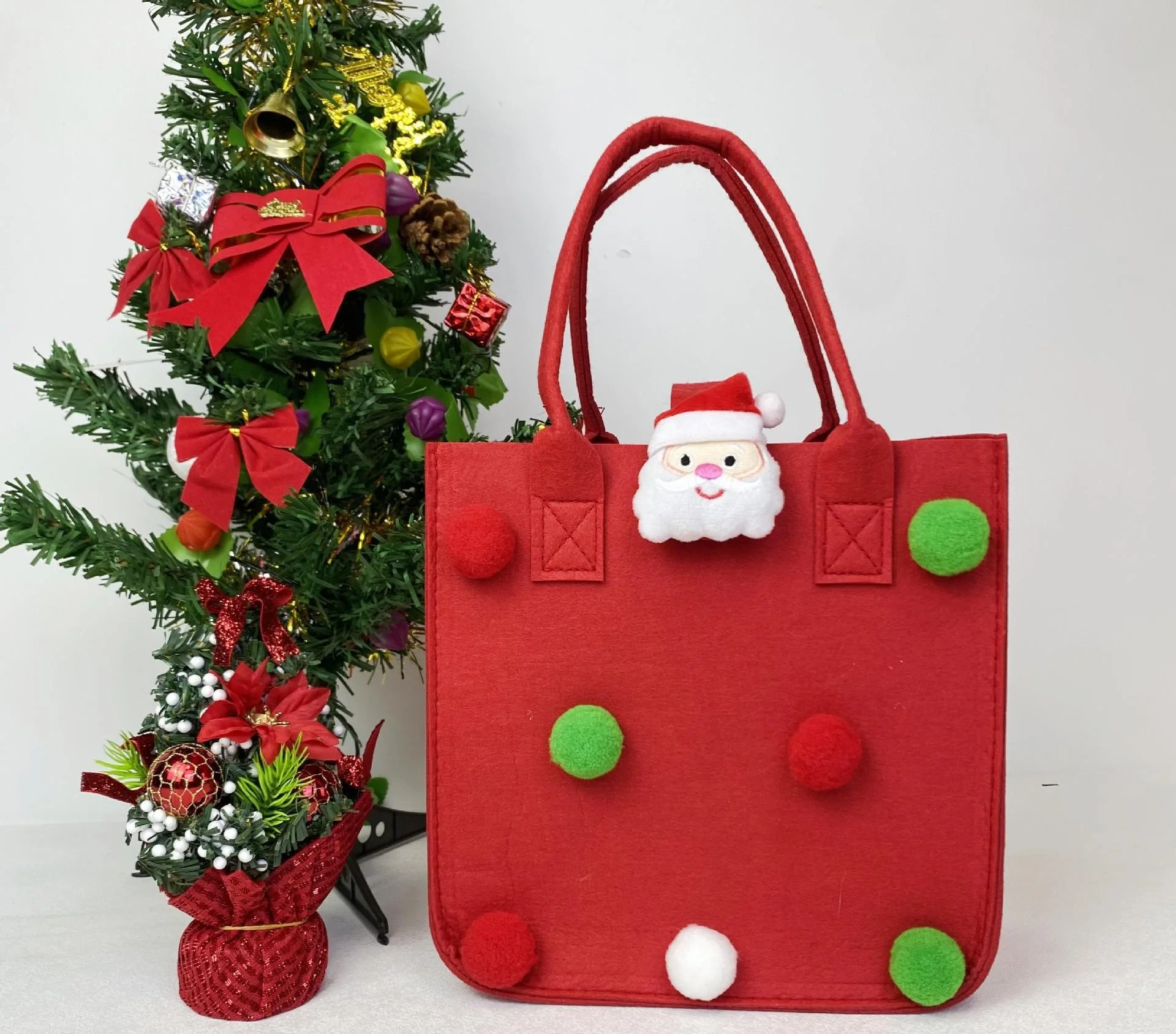 Santa Gift Packaging Accessories Christmas Stocking Bags Christmas Gift Box Christmas Drawstring Bag Merry Xmas Items New Year