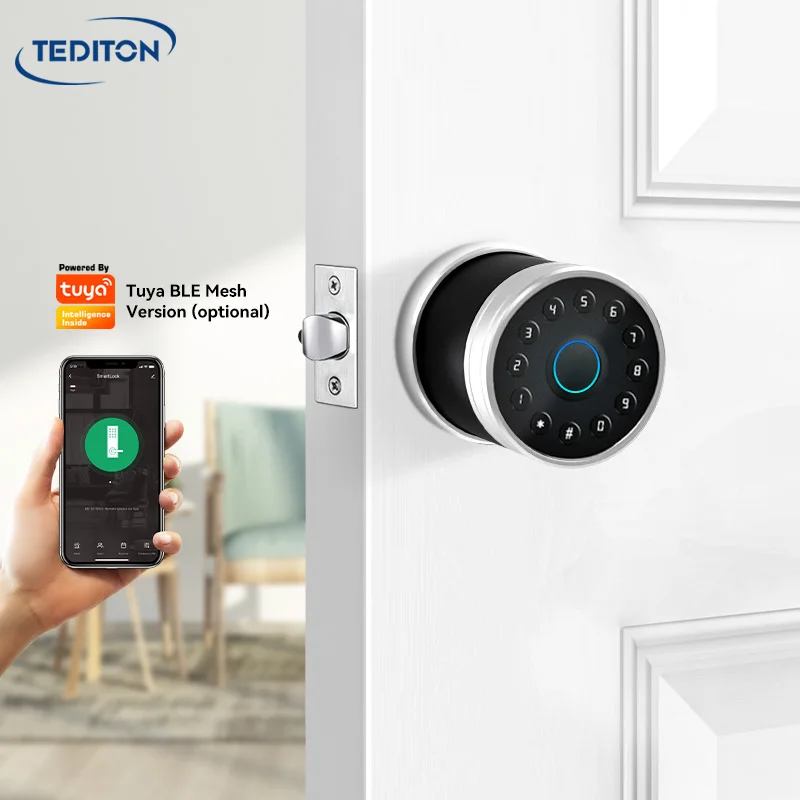 Tediton Magnetic High Quality Wifi App Code Intelligent Front Door Fingerprint Smart Gate Lock