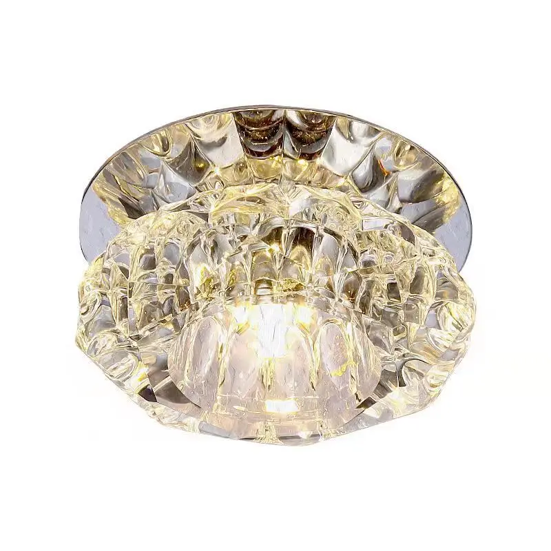 TIAN living room ceiling  K9 stainless steel chrome round embedded led magnifying lamp ceiling