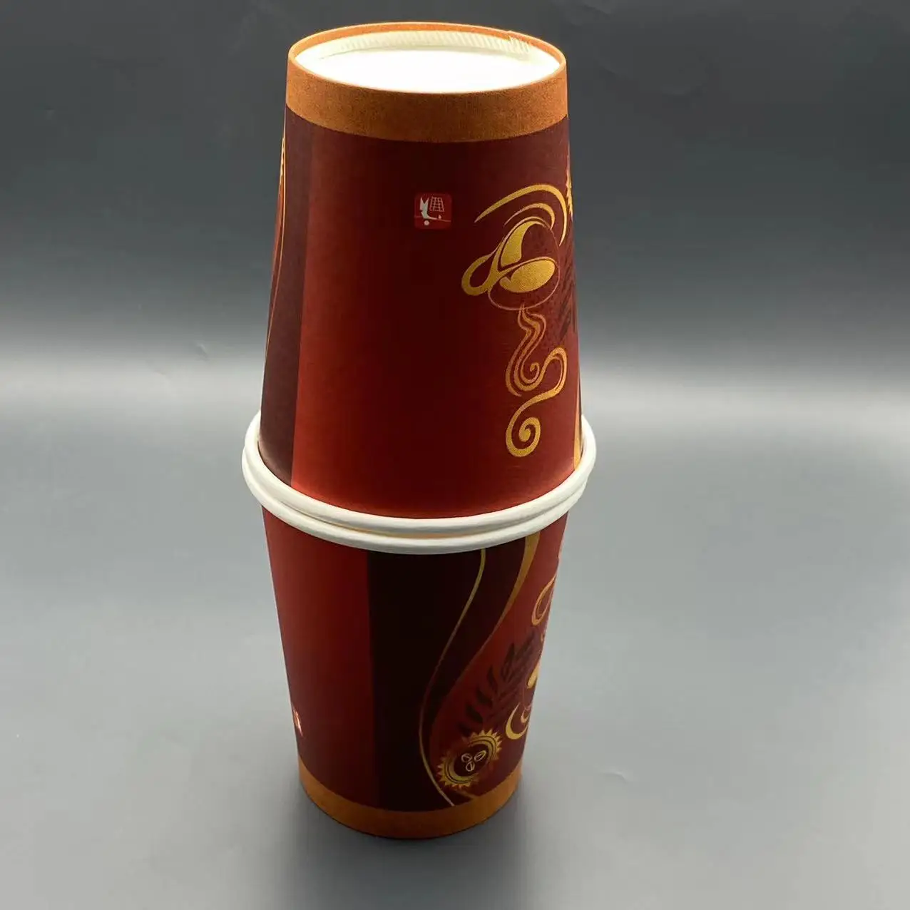 8oz Single Wall Paper Cups Disposable  Cup For Tea & Coffee Custom Printed Paper Cups with Lids
