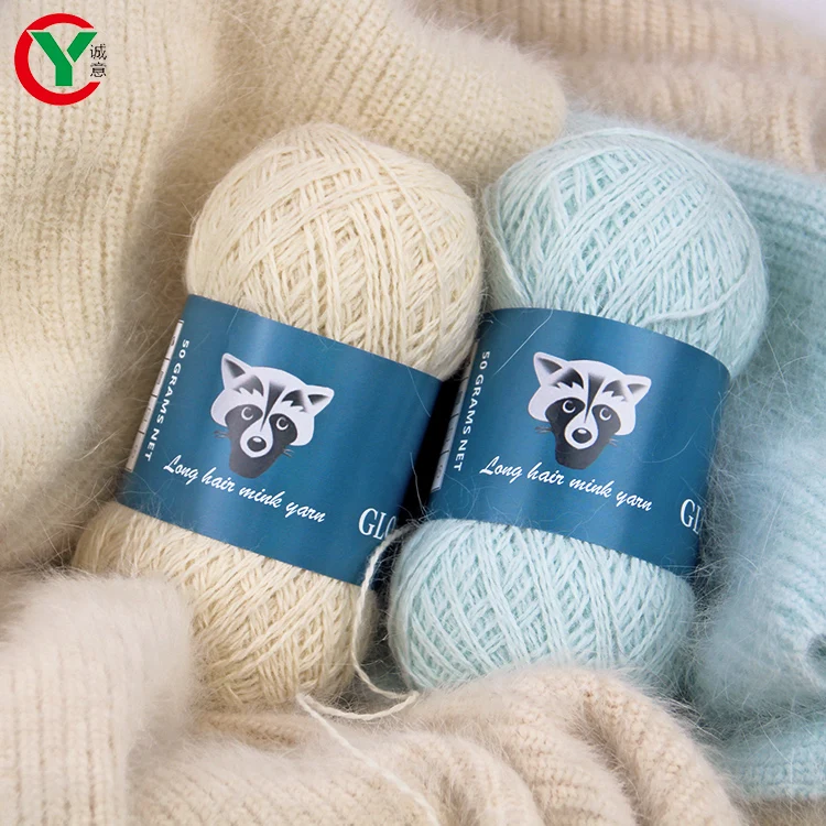 Mink Yarn Hand Knitting for Angora Wool Yarn Soft Long Hair Crochet Yarn Thread For Cardigan 50g/pcs