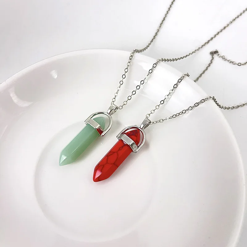 Bullet Head Crystal Pendant Alloy Necklace Personalized Necklace Fashion Couple Jewelry Wholesale