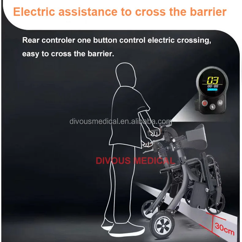 Lightweight Folding Electric Rollator Walker Mobility Aids Wheelchair for Seniors Adults with Seat Foot Rest Product