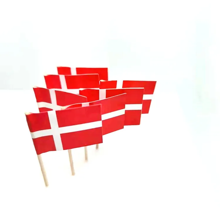 Disposable Food Grade Dessert Sandwich Cake Markers Custom Logo Burger Flag Decoration Tooth Pick