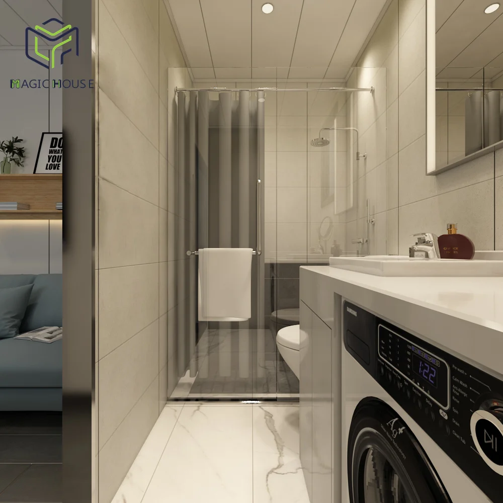 Compact Container Office US Standard 20HQ Office with Bathroom and Foldable Bed Container office with toilet