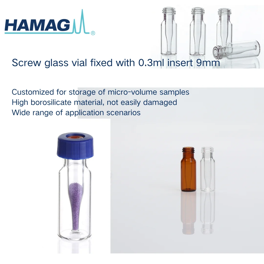 Hamag high recovery insert vial and cap with septa