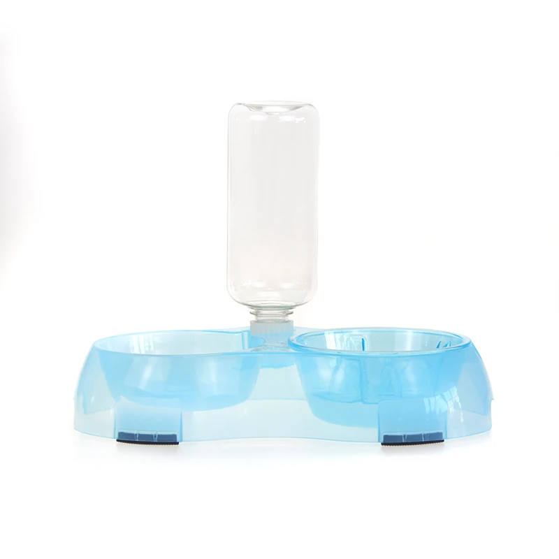 Colorful Neck Protective Dog Bowl Water Bottle 2 In1 Pet Bowls Set No-spill Dog Water Bottle