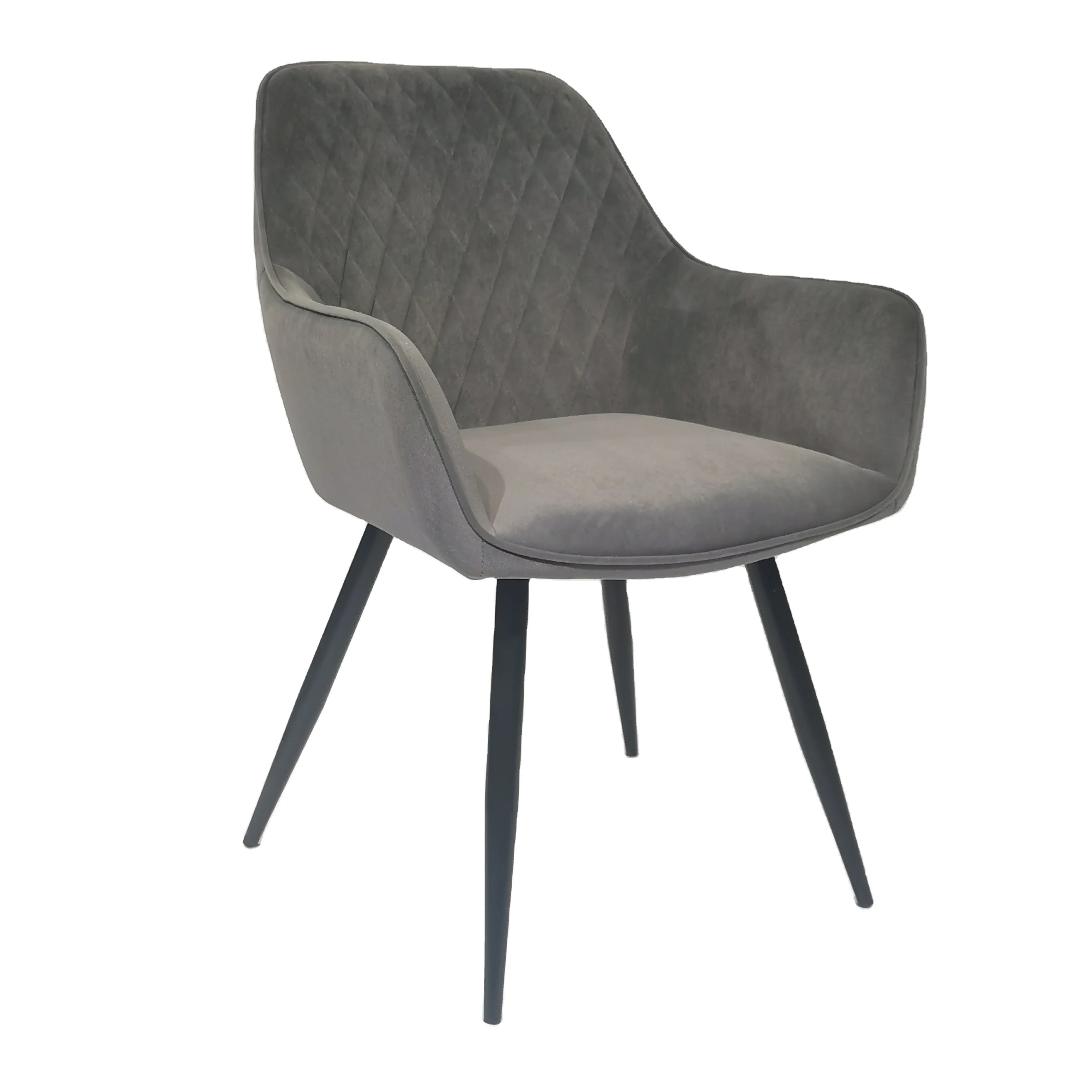Good quality factory direct classic metal frame velvet dining chair upholstered dining chairs