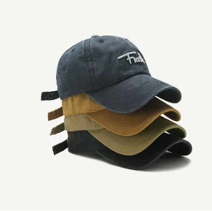 Fashionable 5-Panel Sun Cap Adjustable Cotton Solid Color Baseball Cap Casual Sporty Style