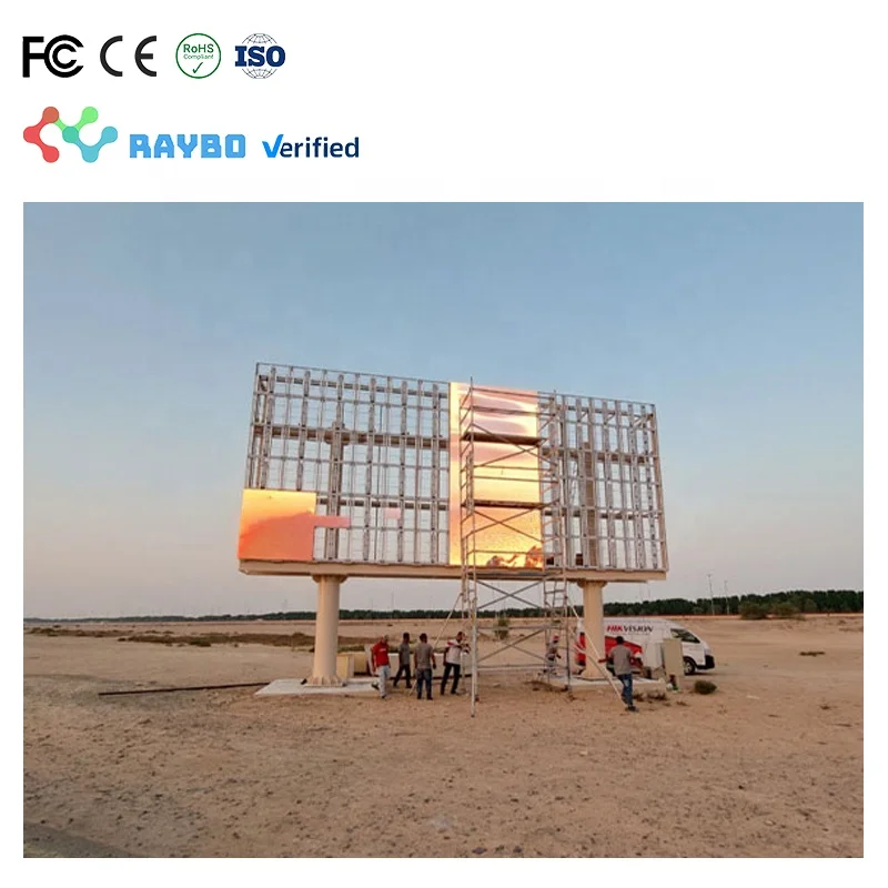 Raybo наружный двухсторонний P4 P5 P6 P8 P10 рекламный щит 6 8 мм пиксельный шаг водонепроницаемый HD-панель светодиодный экран