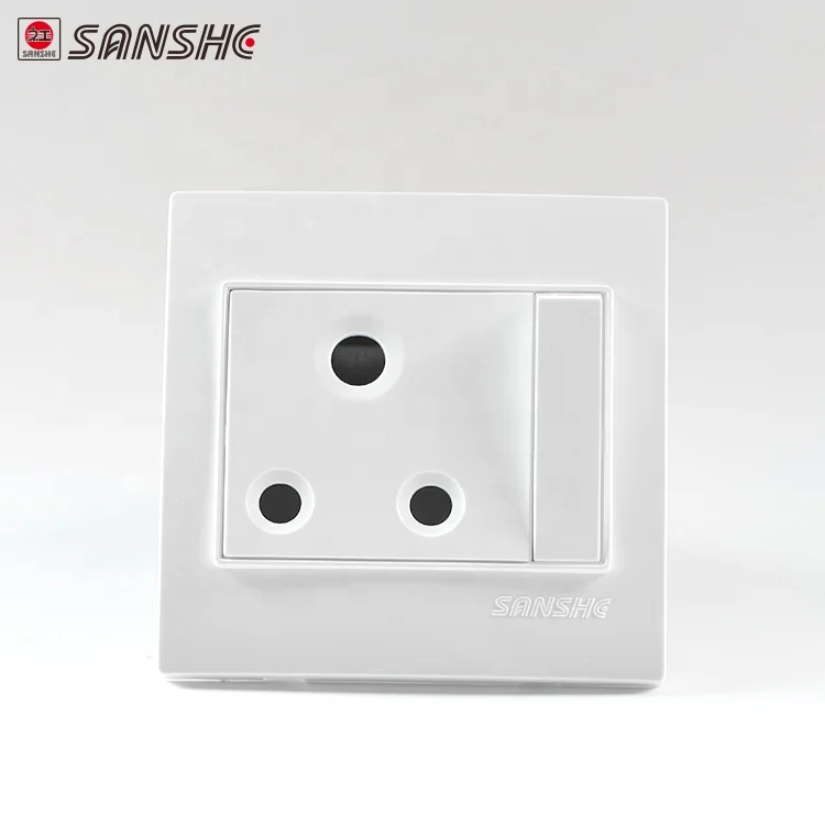 SANSHE modern design british standard electric wall switch with 3 pin flat socket