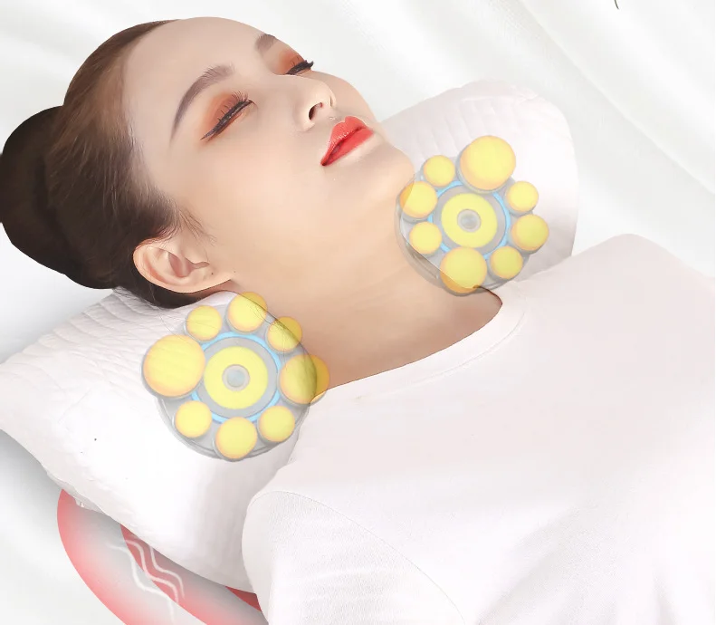 
Popular electric heat Vibration massage pillow jade Kneading shiatsu infrared massage pillow for neck back shoulder leg massage 
