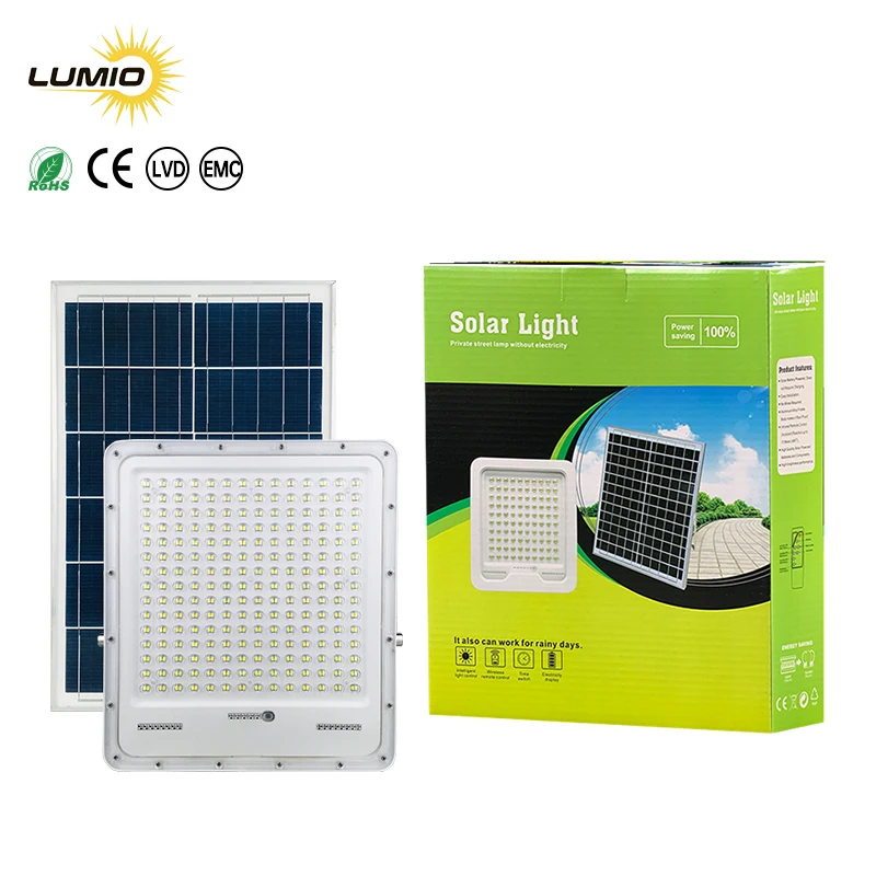 High Lumen Outdoor Waterproof Ip65 Explosion Proof Floodlight Light-control 50W 100W 200W 300Watts Led Solar Flood Lights